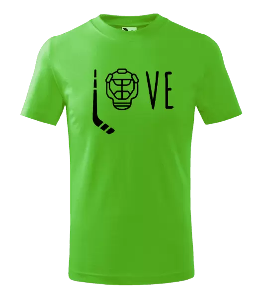 Dětské tričko LOVE s hokejkou a helmou