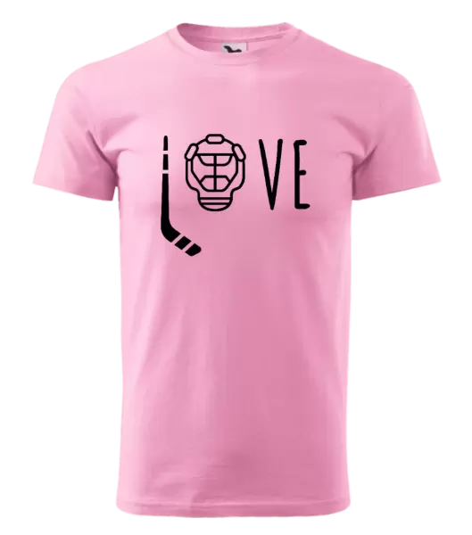 Pánské tričko LOVE s hokejkou a helmou