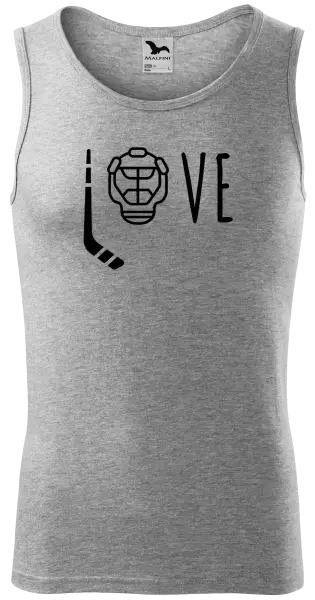 Pánské tílko LOVE s hokejkou a helmou