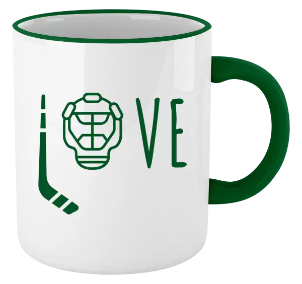 Hrnek LOVE s hokejkou a helmou