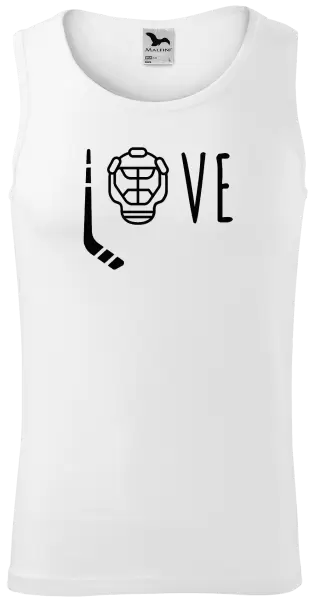 Pánské tílko LOVE s hokejkou a helmou