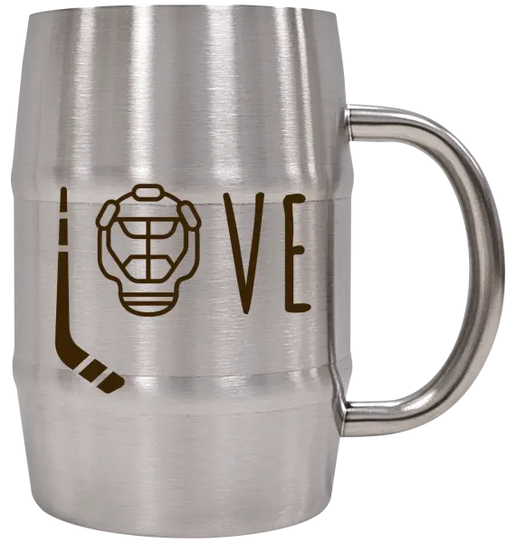 Nerezový chladicí půllitr LOVE s hokejkou a helmou