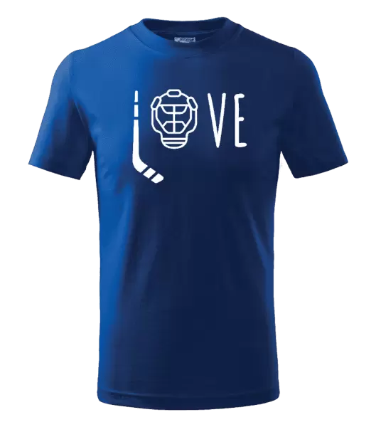 Dětské tričko LOVE s hokejkou a helmou