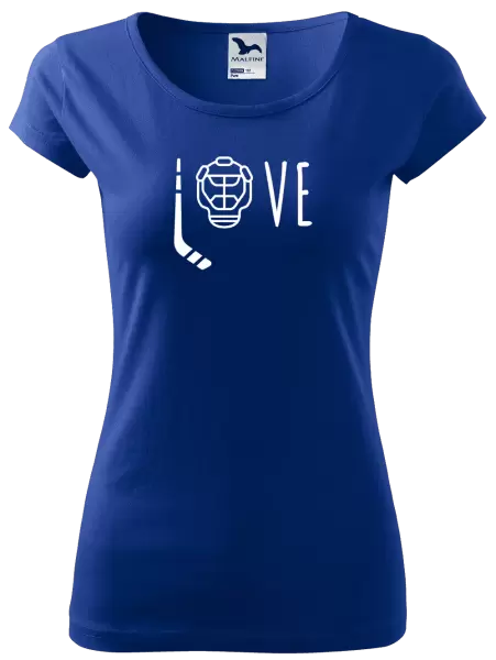 Dámské tričko LOVE s hokejkou a helmou