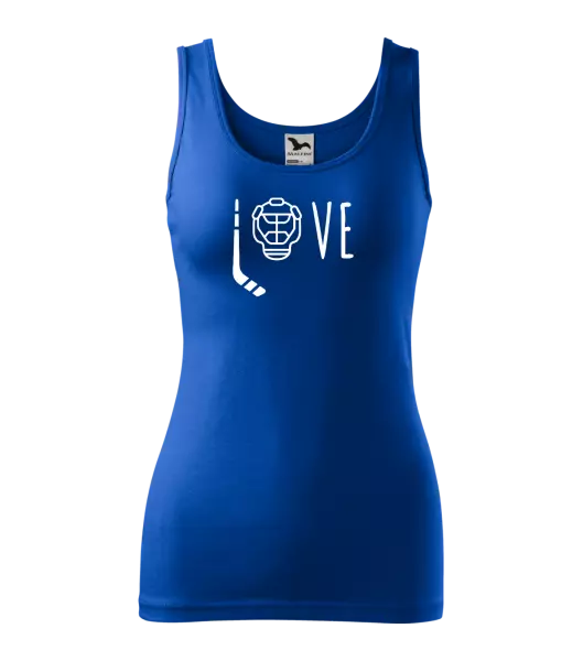 Dámské tílko LOVE s hokejkou a helmou