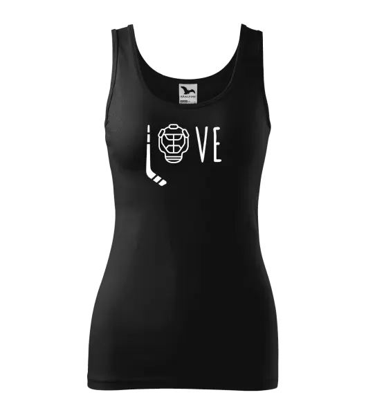 Dámské tílko LOVE s hokejkou a helmou