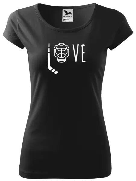 Dámské tričko LOVE s hokejkou a helmou