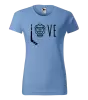 Dámské tričko LOVE s hokejkou a helmou