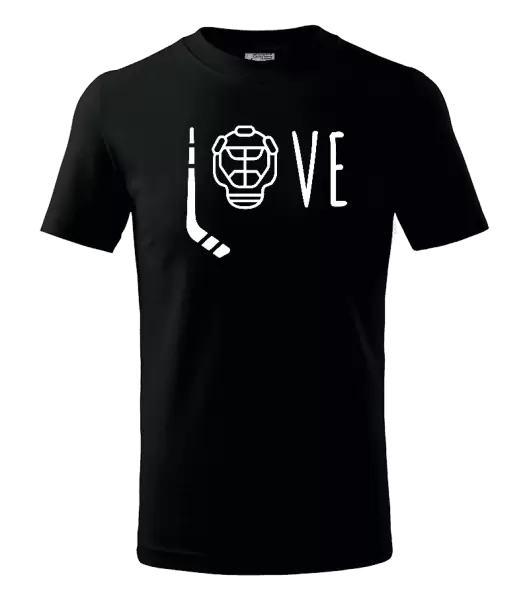 Dětské tričko LOVE s hokejkou a helmou