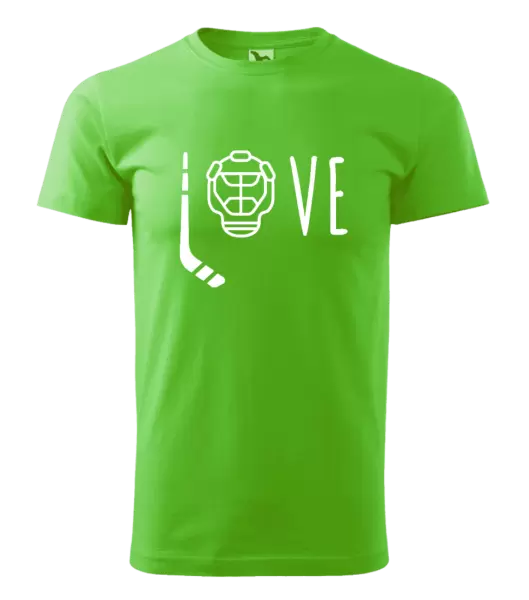 Pánské tričko LOVE s hokejkou a helmou