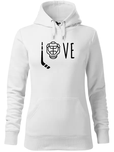 Dámská mikina LOVE s hokejkou a helmou