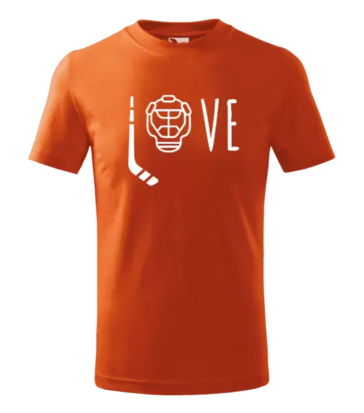 Dětské tričko LOVE s hokejkou a helmou