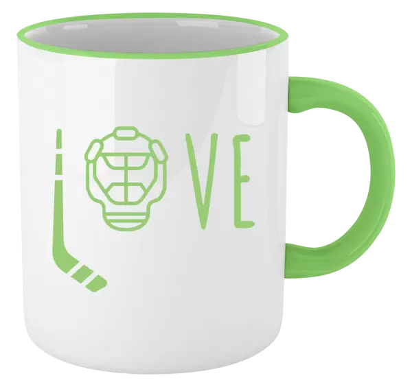 Hrnek LOVE s hokejkou a helmou