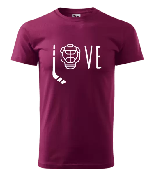 Pánské tričko LOVE s hokejkou a helmou
