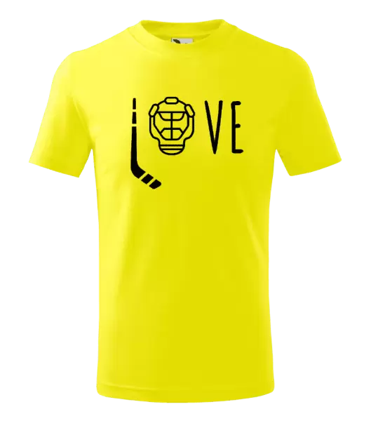 Dětské tričko LOVE s hokejkou a helmou