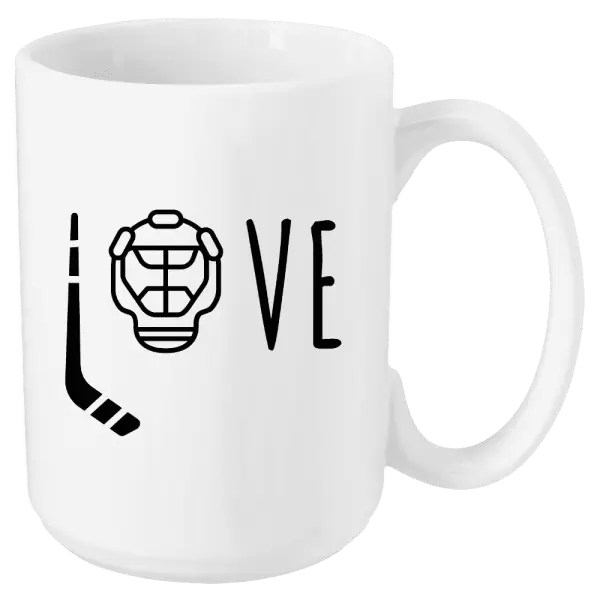 Hrnek LOVE s hokejkou a helmou