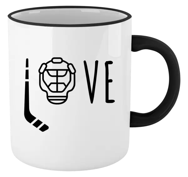 Hrnek LOVE s hokejkou a helmou