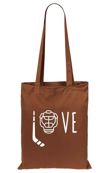 Látková taška LOVE s hokejkou a helmou