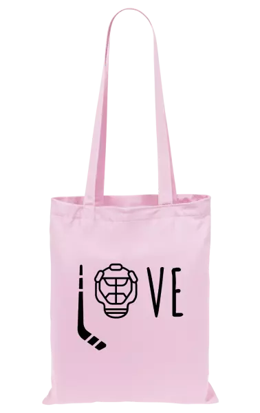 Látková taška LOVE s hokejkou a helmou