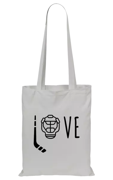 Látková taška LOVE s hokejkou a helmou