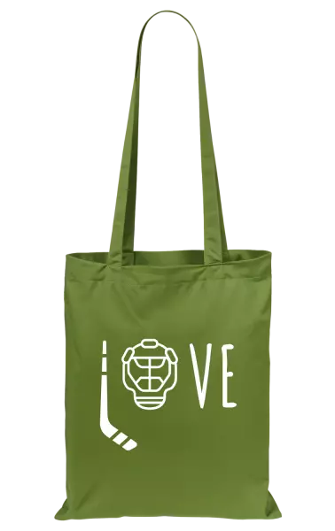 Látková taška LOVE s hokejkou a helmou