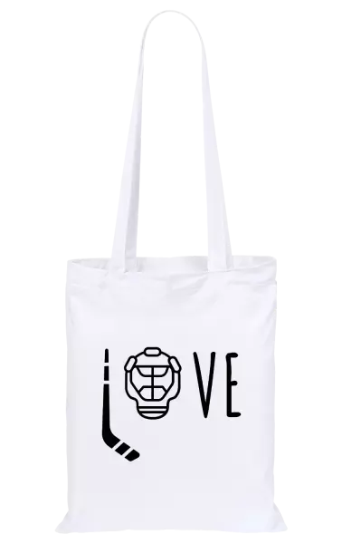 Látková taška LOVE s hokejkou a helmou