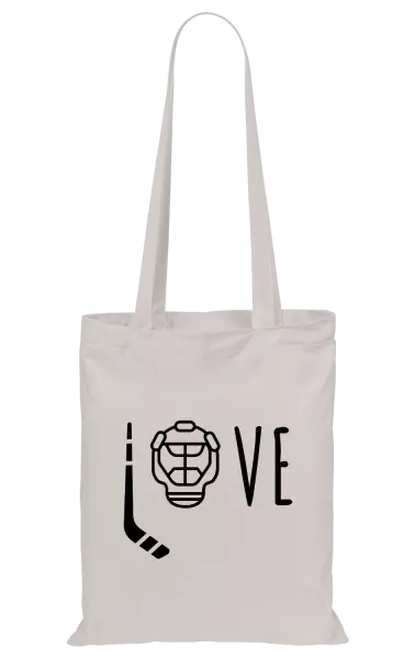 Látková taška LOVE s hokejkou a helmou