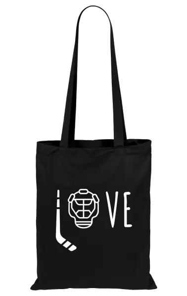 Látková taška LOVE s hokejkou a helmou