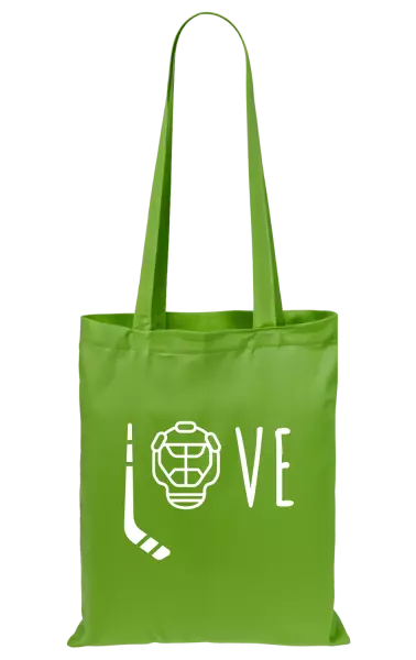 Látková taška LOVE s hokejkou a helmou