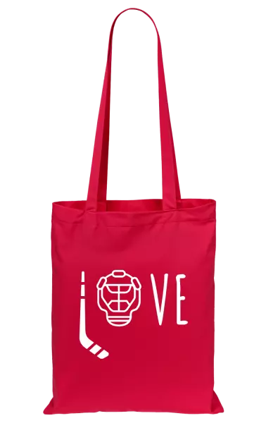 Látková taška LOVE s hokejkou a helmou