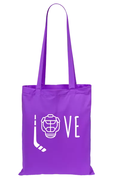 Látková taška LOVE s hokejkou a helmou