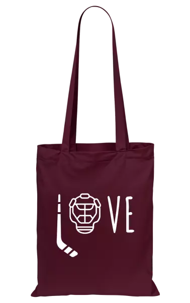 Látková taška LOVE s hokejkou a helmou