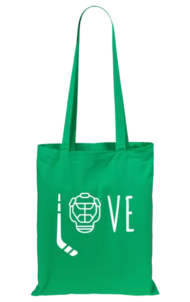 Látková taška LOVE s hokejkou a helmou