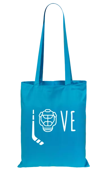 Látková taška LOVE s hokejkou a helmou