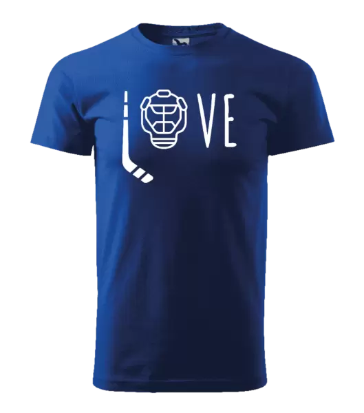 Pánské tričko LOVE s hokejkou a helmou