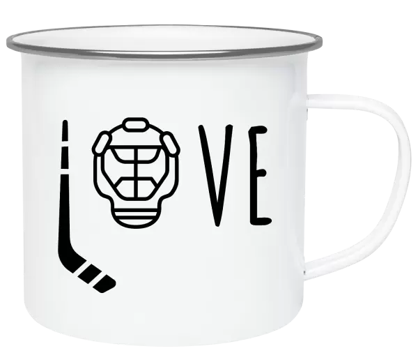 Plecháček LOVE s hokejkou a helmou