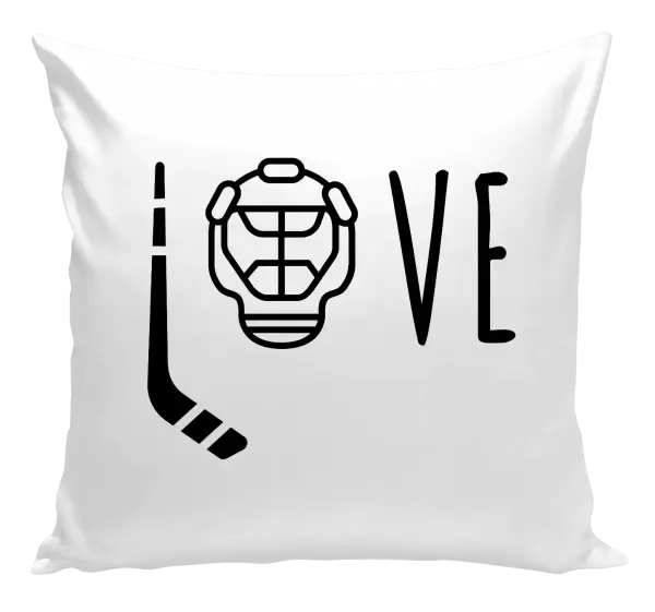 Polštář LOVE s hokejkou a helmou