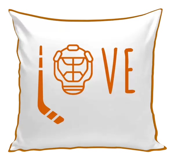 Polštář LOVE s hokejkou a helmou
