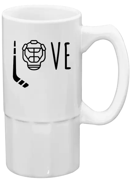 Půllitr LOVE s hokejkou a helmou