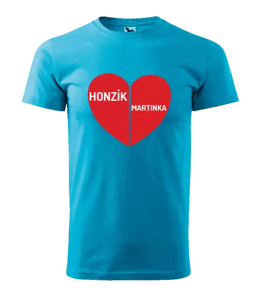 Pánské tričko Rozpůlené srdce se jmény