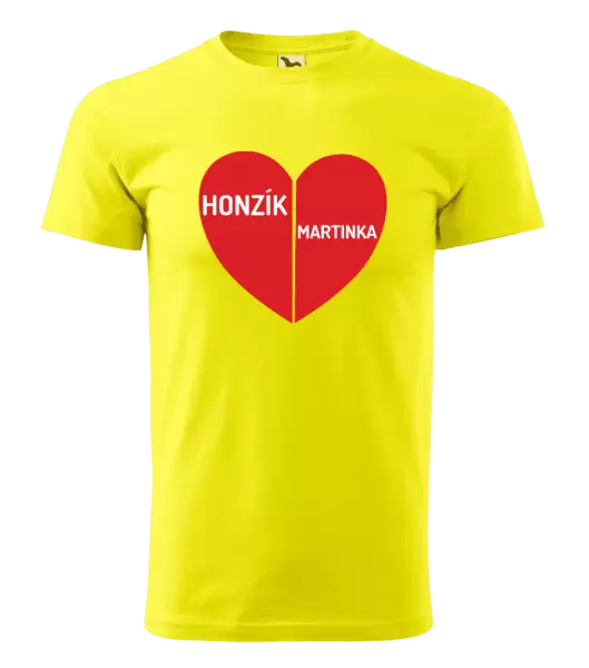 Pánské tričko Rozpůlené srdce se jmény