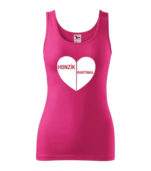 Dámské tílko Rozpůlené srdce se jmény