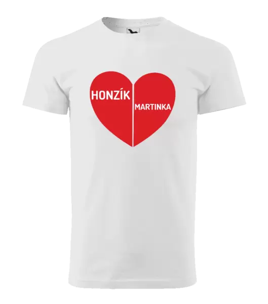 Pánské tričko Rozpůlené srdce se jmény