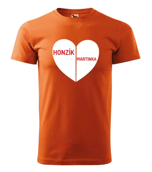 Pánské tričko Rozpůlené srdce se jmény