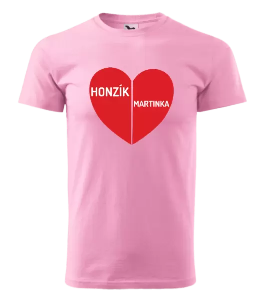 Pánské tričko Rozpůlené srdce se jmény