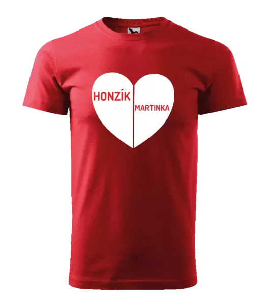Pánské tričko Rozpůlené srdce se jmény