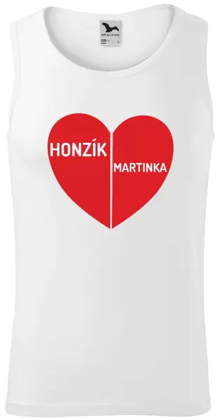 Pánské tílko Rozpůlené srdce se jmény