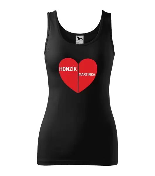 Dámské tílko Rozpůlené srdce se jmény