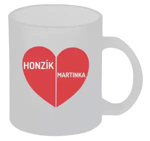 Hrnek Rozpůlené srdce se jmény
