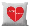 Polštář Rozpůlené srdce se jmény